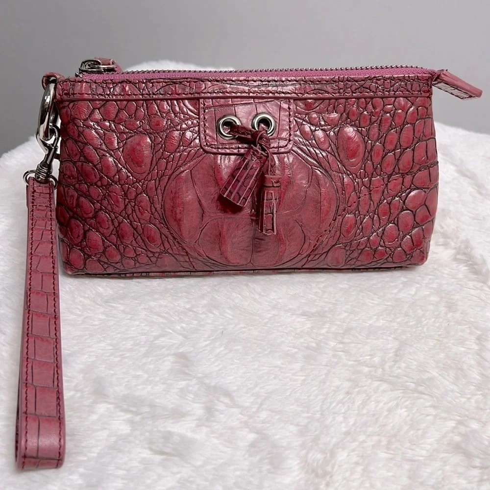 Isabella Fiore Pink Embossed Wristlet